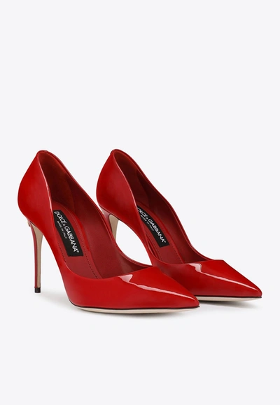 Shop Dolce & Gabbana Cardinale 90 Patent Leather Pumps In Red