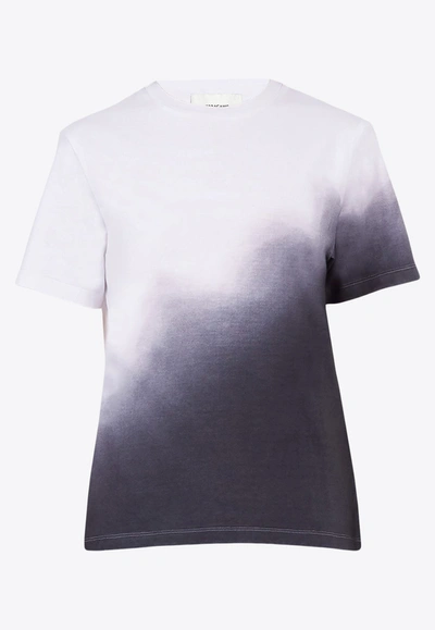 Ferragamo T-shirt With Round Neck And Short Sleeves In Blue