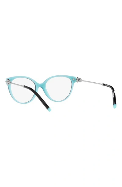 Shop Tiffany & Co 53mm Cat Eye Optical Glasses In Black Blue