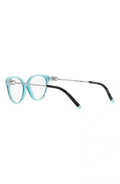 Shop Tiffany & Co 53mm Cat Eye Optical Glasses In Black Blue