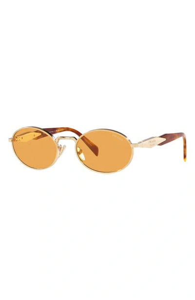 Prada Round-frame Tinted Sunglasses In Pale Gold