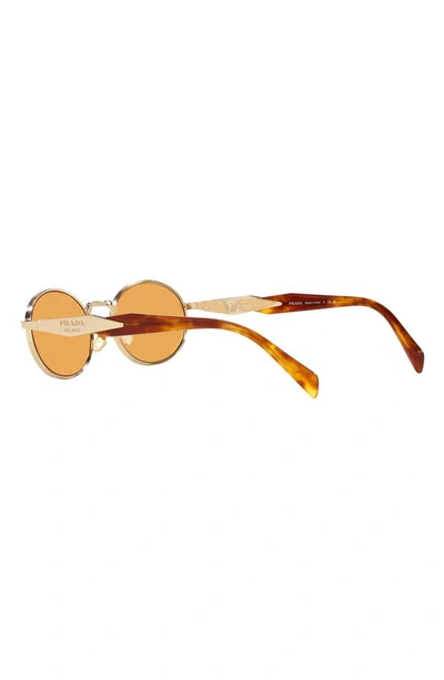 Prada Round-frame Tinted Sunglasses In Pale Gold