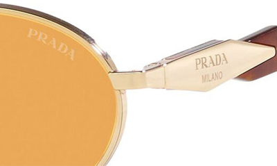 Prada Round-frame Tinted Sunglasses In Pale Gold