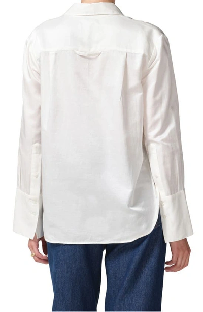 Shop Citizens Of Humanity Camilia Satin Shirt In Cassia