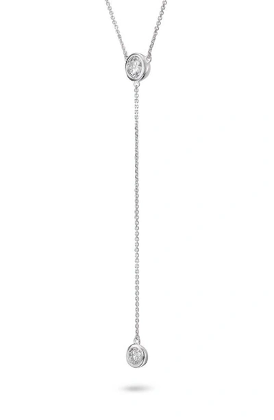 Shop Lightbox 0.75-carat Lab Grown Diamond Station Y-necklace In White Gold