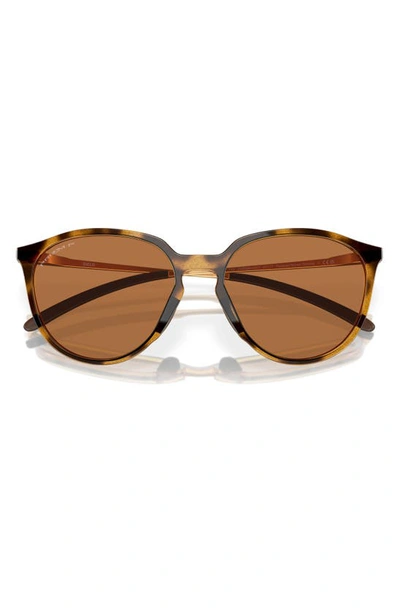 Oakley Sielo 57mm Polarized Round Sunglasses In Bronze