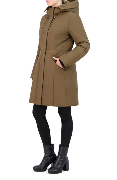 Shop Cole Haan Signature Stretch Twill Parka In Light Olive