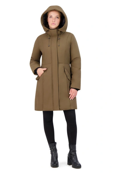 Shop Cole Haan Signature Stretch Twill Parka In Light Olive