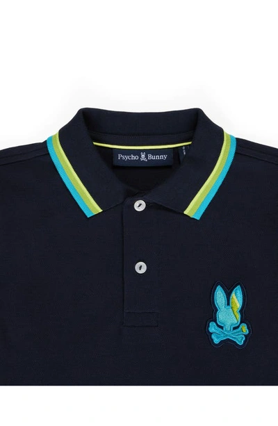 Shop Psycho Bunny Kids' Apple Valley Tipped Piqué Polo In Navy