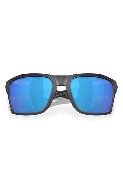 Shop Costa Del Mar King Tide 8 60mm Polarized Rectangular Sunglasses In Blue