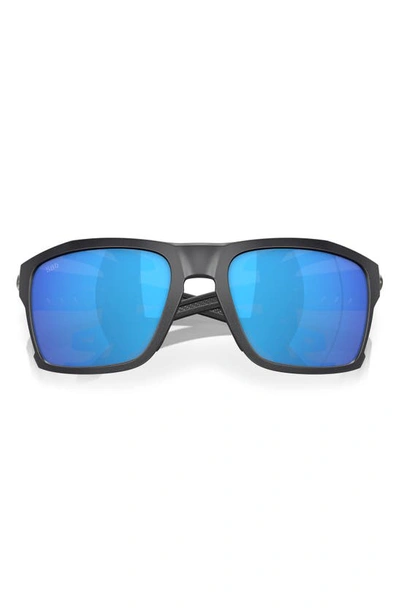 Costa Del Mar King Tide 8 60mm Polarized Rectangular Sunglasses In Blue
