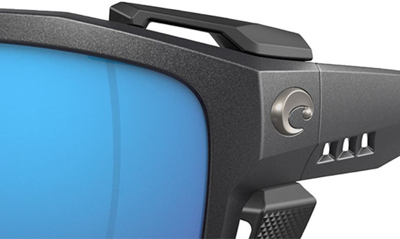 Costa Del Mar King Tide 8 60mm Polarized Rectangular Sunglasses In Blue