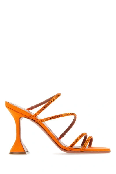Shop Amina Muaddi Sandals In Orange