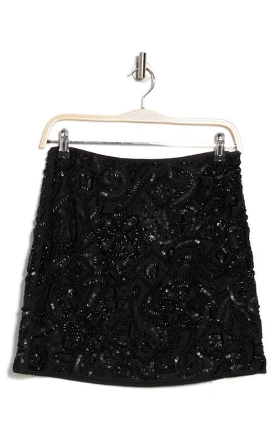 Shop Veronica Beard Elten Sequin Beaded Miniskirt In Black