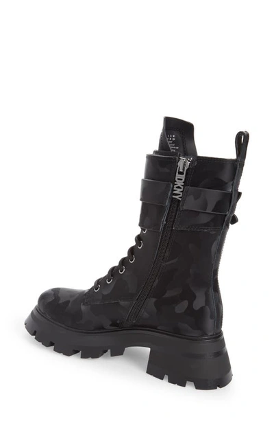 Shop Dkny Sava Combat Boot In Black Camo