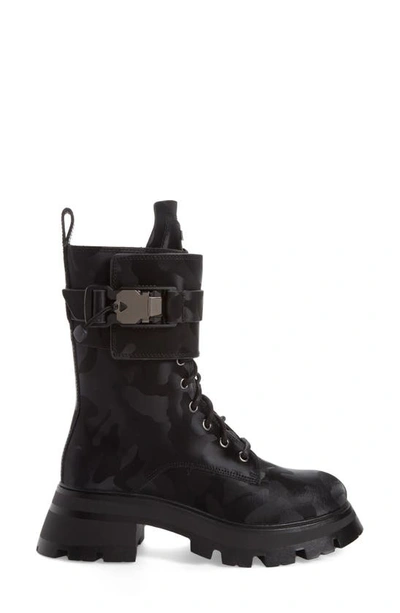 Shop Dkny Sava Combat Boot In Black Camo