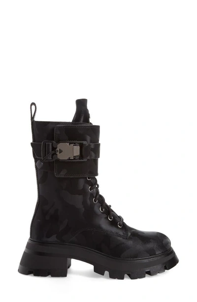 Dkny Sava Combat Boot In Black Camo