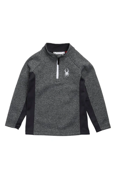 Shop Spyder Kids' Outbound Half Zip Fleece Sweatshirt In Limestone/ Black