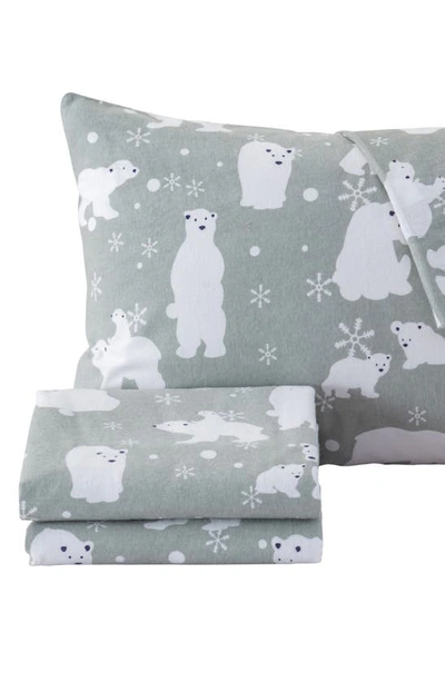 Woven & Weft Turkish Cotton Flannel Sheet Set In Polar Bears