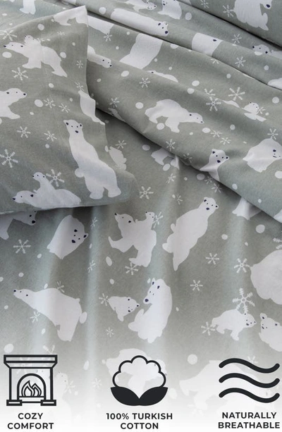 Woven & Weft Turkish Cotton Flannel Sheet Set In Polar Bears