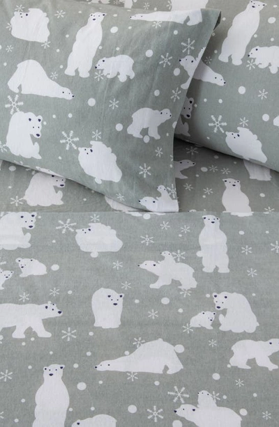 Woven & Weft Turkish Cotton Flannel Sheet Set In Polar Bears