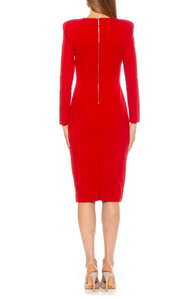 Shop Alexia Admor Kesia Keyhole Long Sleeve Sheath Dress In Red