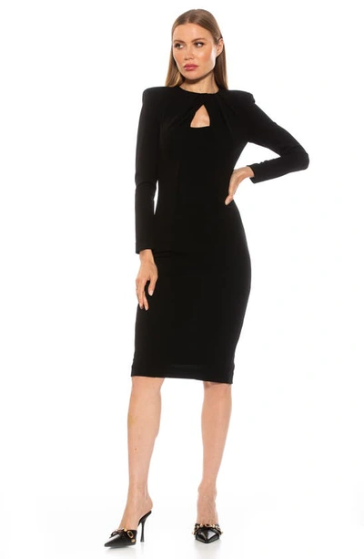 Shop Alexia Admor Kesia Keyhole Long Sleeve Sheath Dress In Black