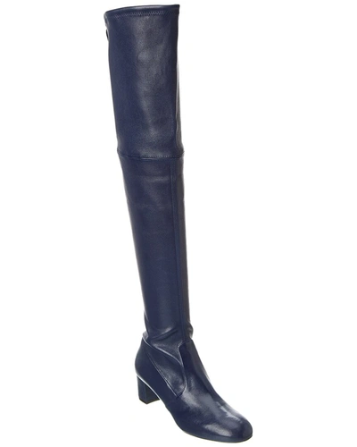 Shop Stuart Weitzman Sofia City 50 Leather Over-the-knee Boot In Blue