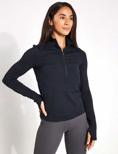 Girlfriend Collective Reset Mock Neck Half Zip In Black