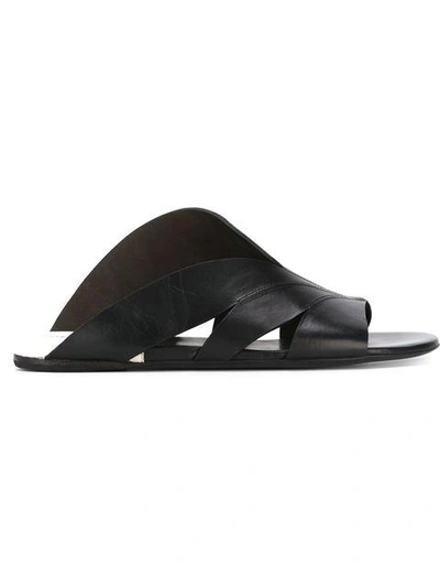 Shop Marsèll Flat Sandals - Black