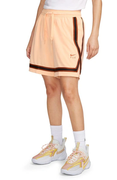 Shop Nike Dri-fit Fly Crossover Basketball Shorts In Ice Peach/ Rugged Orange