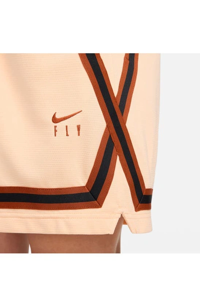 Shop Nike Dri-fit Fly Crossover Basketball Shorts In Ice Peach/ Rugged Orange