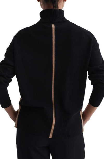 Shop Reiss Alexis Turtleneck Sweater In Black Camel