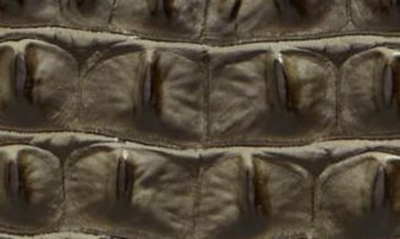 Shop Brahmin Lorelei Croc Embossed Leather Shoulder Bag In Hunter