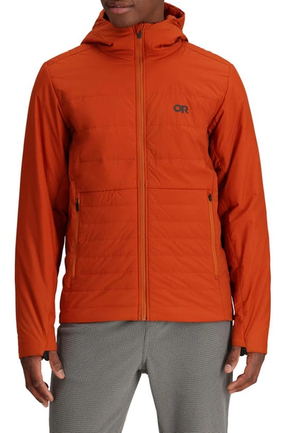 Shop Outdoor Research Shadow Water Resistant Insulated Hooded Jacket In Terra