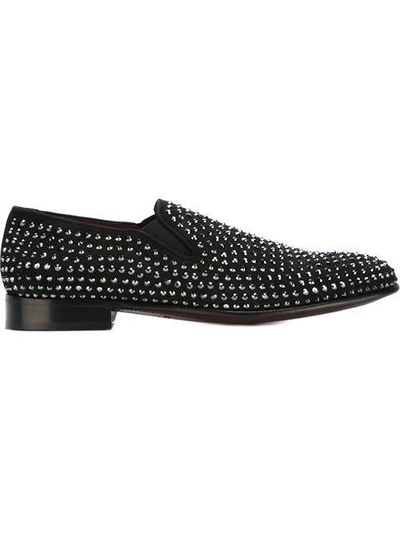 Shop Dolce & Gabbana Studded Loafers - Black