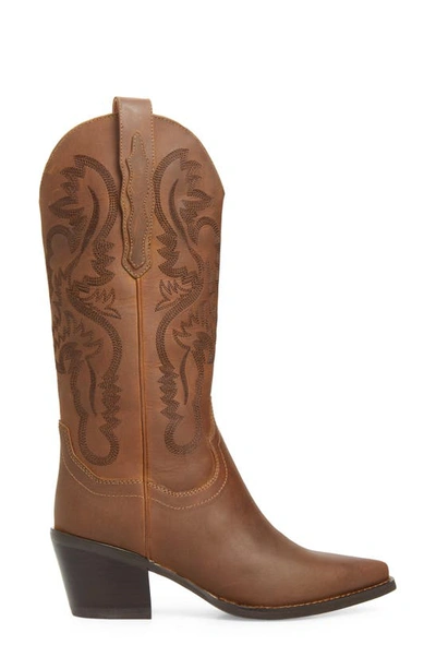 Jeffrey Campbell Dagget Western Boot In Brown Distressed
