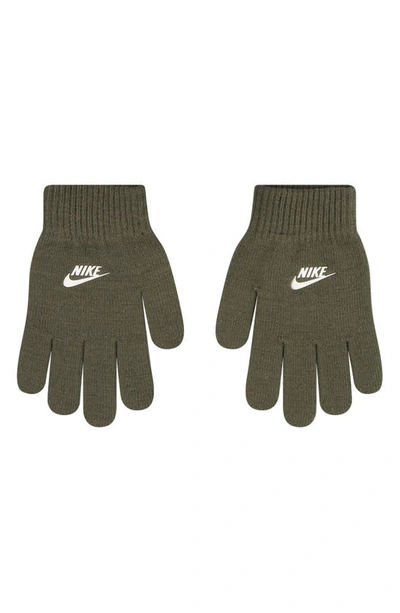 Shop Nike Kids' Snow Day Peak Beanie & Gloves Set In Medium Olive