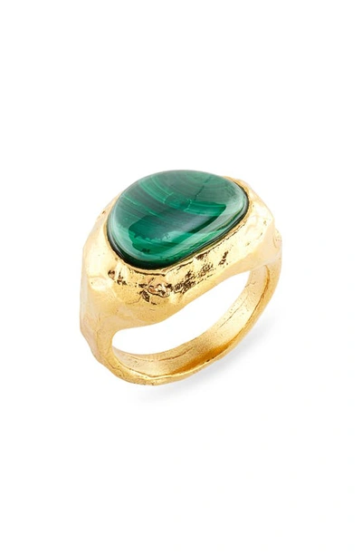 Shop Alighieri The Mountain Rising Malachite Ring In 24 Gold
