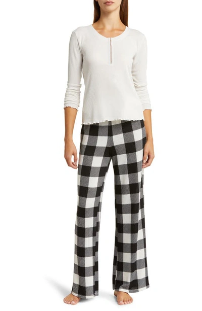 Shop Honeydew Intimates Snowed In Pajamas In Ivory Check