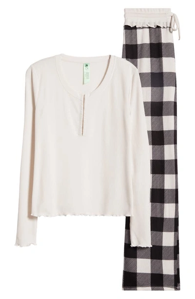 Honeydew Intimates Snowed In Pajamas In Ivory Check