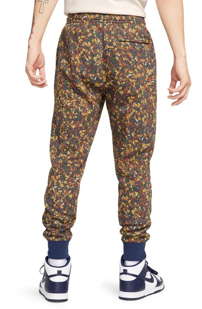 Shop Nike Sportswear Floral Joggers In Midnight Navy