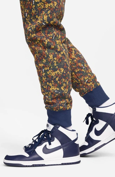 Shop Nike Sportswear Floral Joggers In Midnight Navy