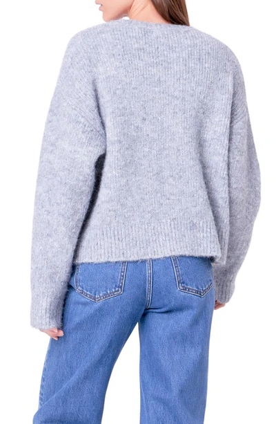 Shop English Factory Rib Crewneck Sweater In Grey