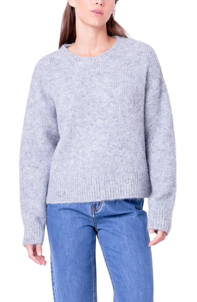 Shop English Factory Rib Crewneck Sweater In Grey