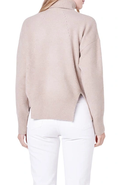English Factory Notch Hem Turtleneck Sweater In Taupe