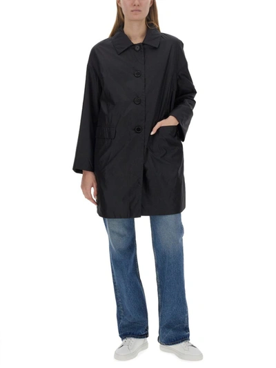 Shop Aspesi Coat "teena" In Black
