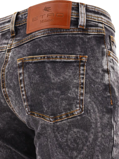 Shop Etro Skinny Paisley Jeans In Grey