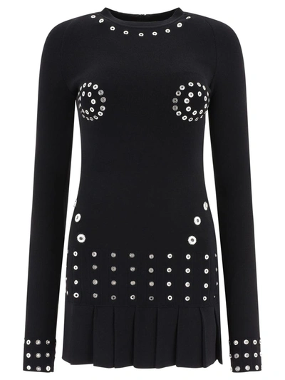 Shop Off-white Dress With Studs In Black