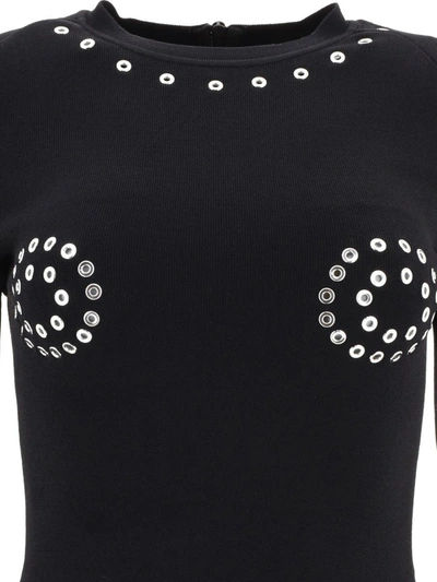 Shop Off-white Dress With Studs In Black
